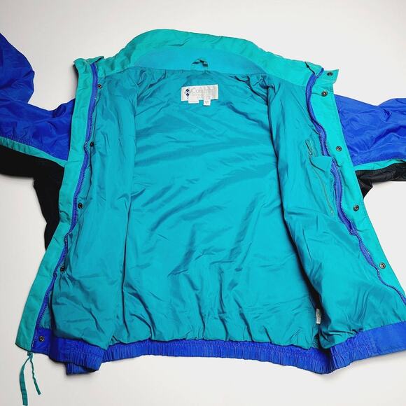 VTG Columbia Bugaboo Windbreaker Jacket Men’s Large Nylon Retro 90s Blue Green - Picture 3 of 14